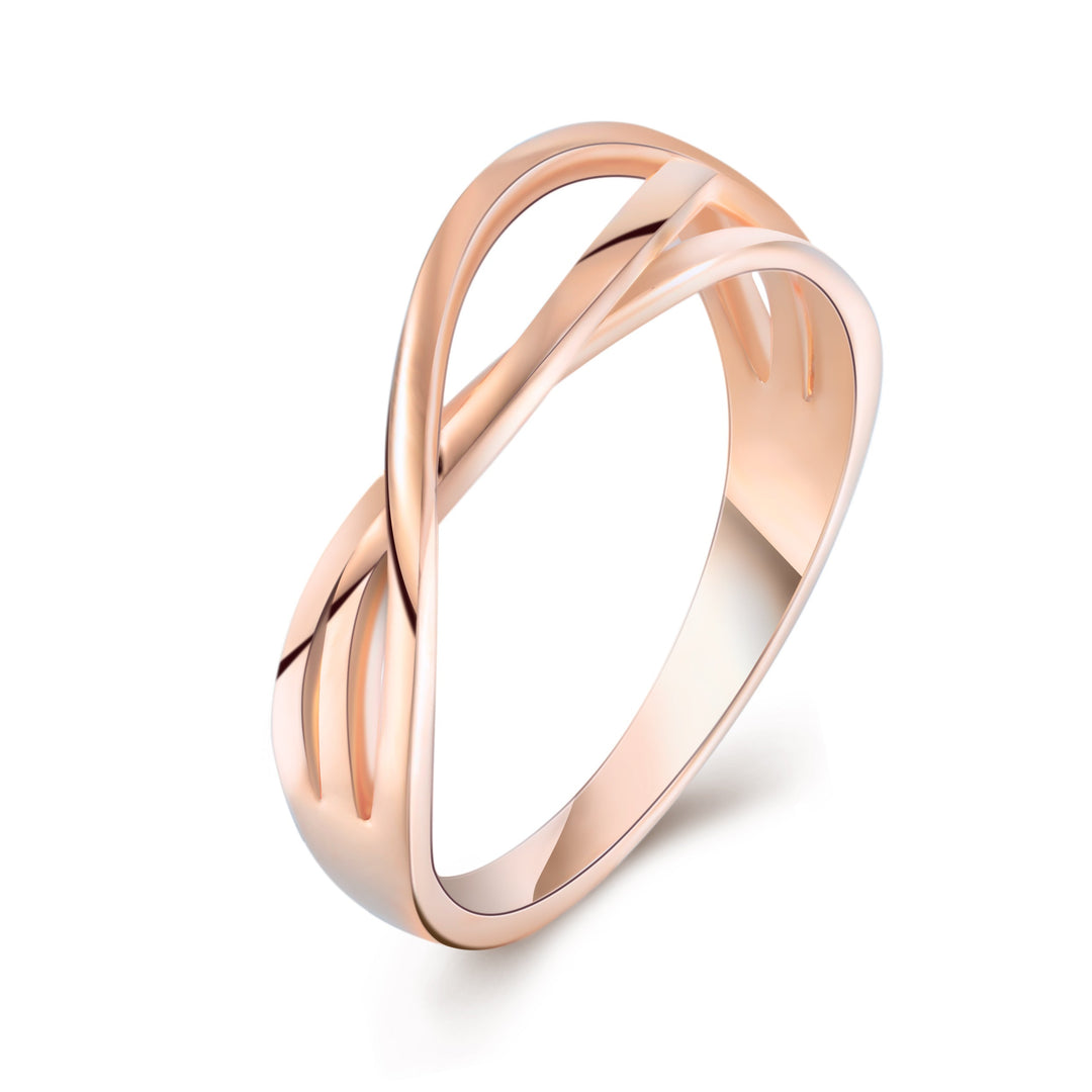 Delicate Multi Layer Crossover Wedding Band