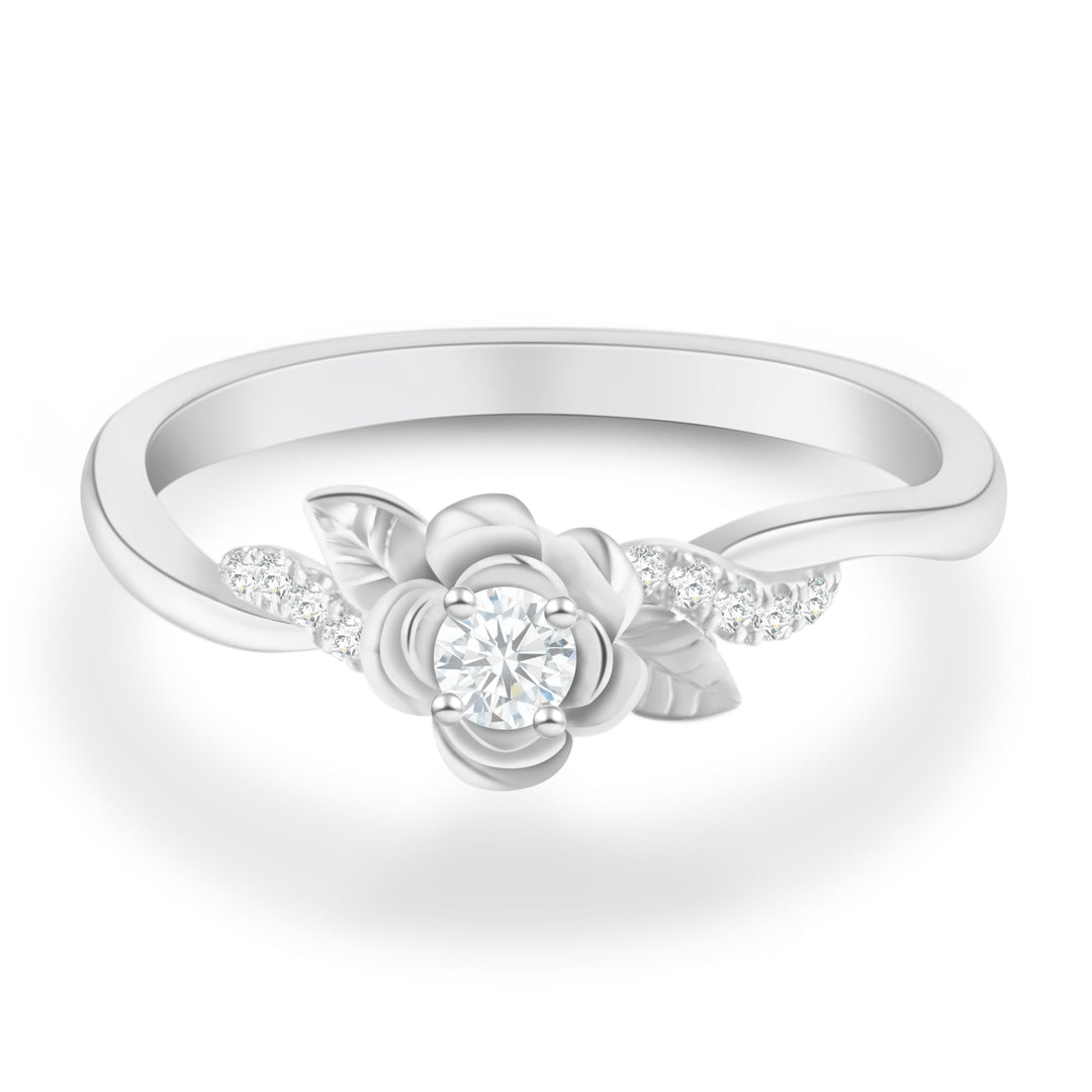 Nature Inspired Flower Shape Engagement Ring