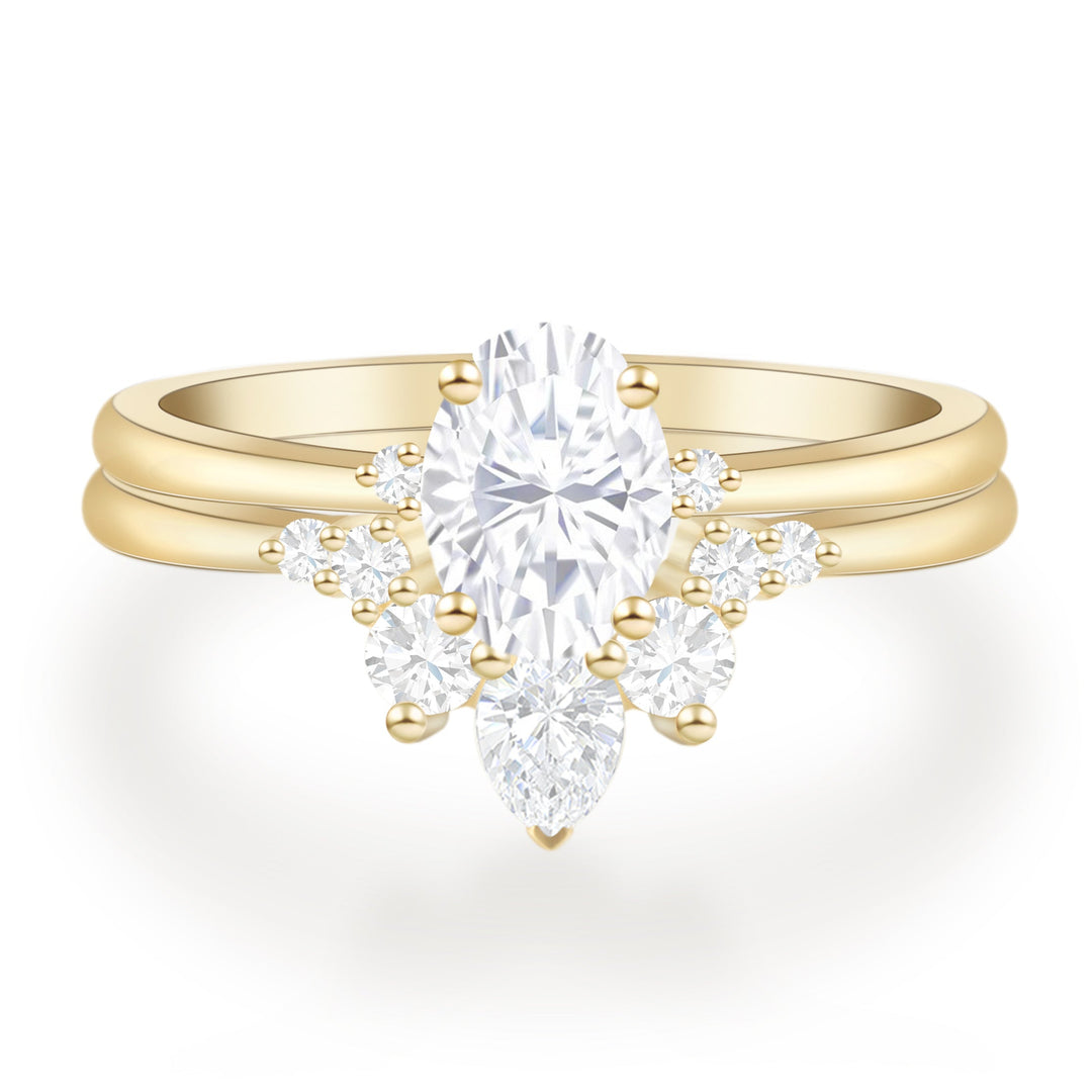 Delicate Oval Cut Engagement Ring Set