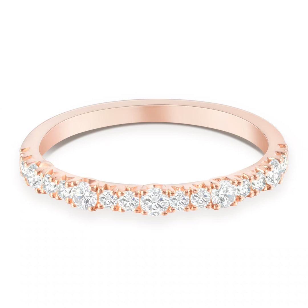 Delicate Multi Size Half Eternity Wedding Ring