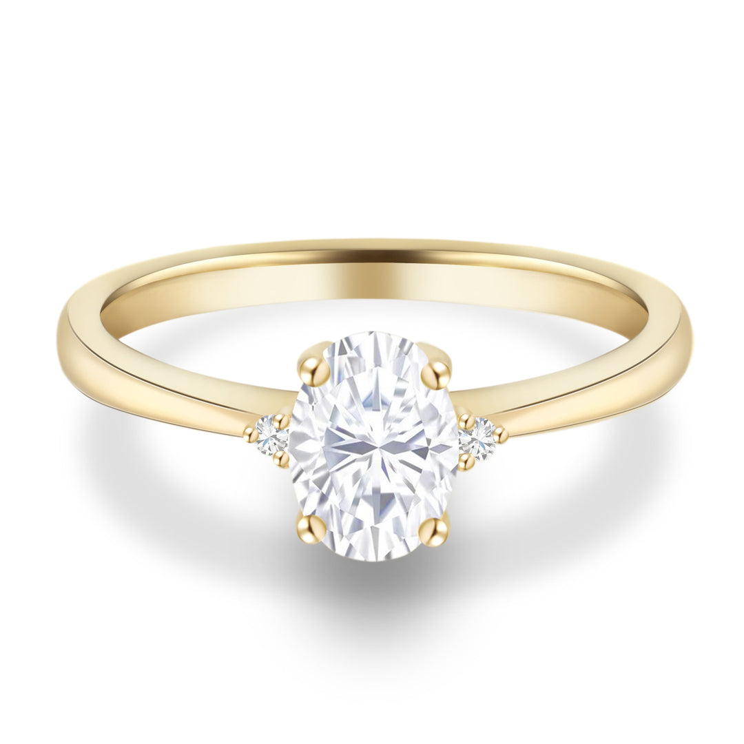 Delicate Oval Cut Engagement Ring Set