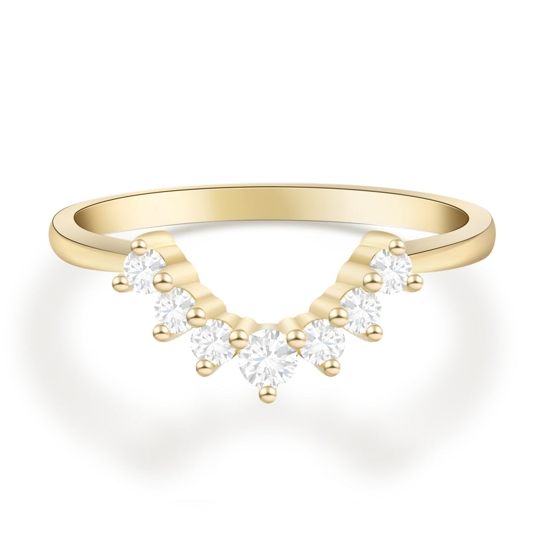 Dainty Half Eternity Curved Wedding Ring