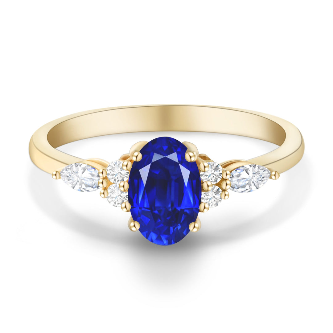 Oval Cut  Sapphire Engagement Ring