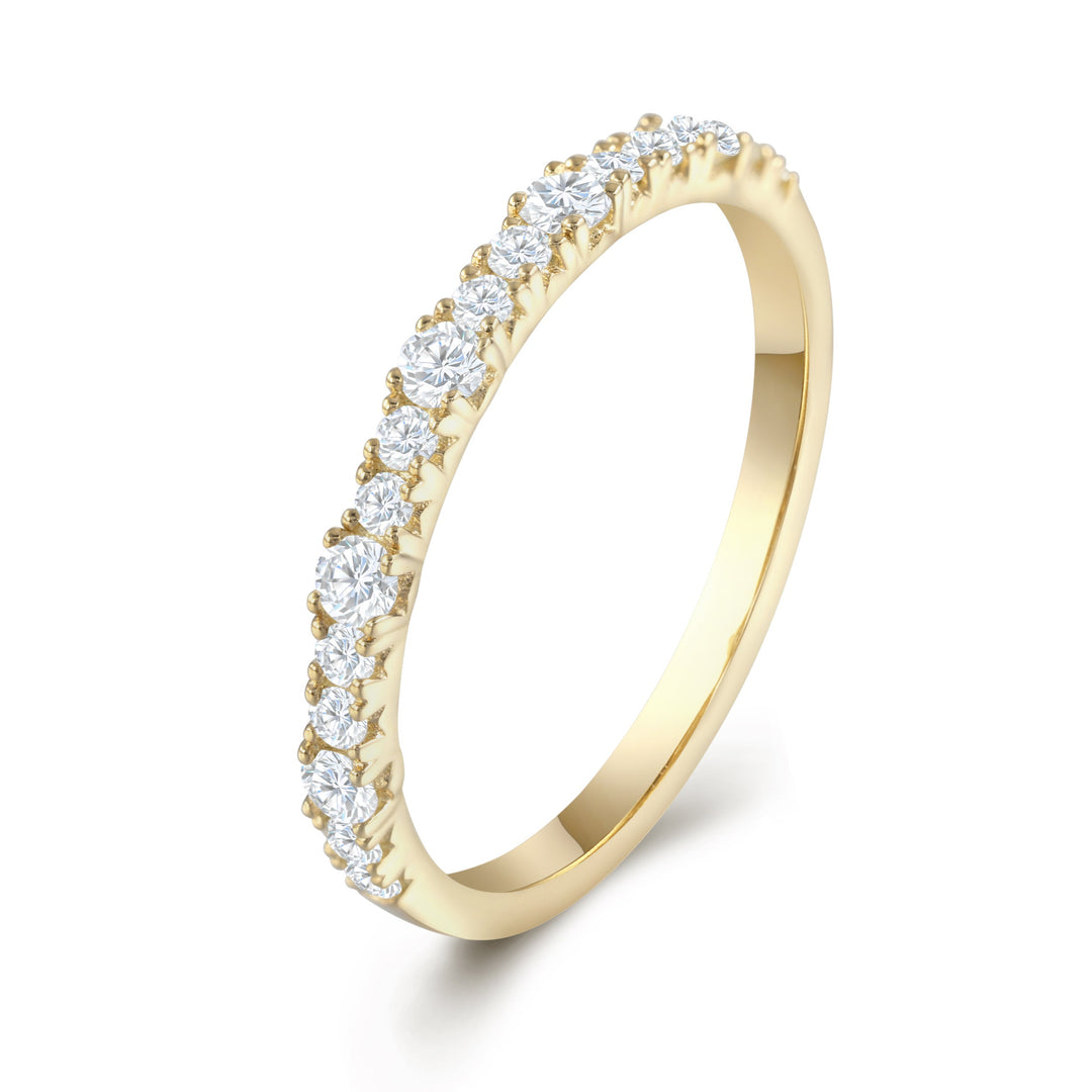 Delicate Multi Size Half Eternity Wedding Ring