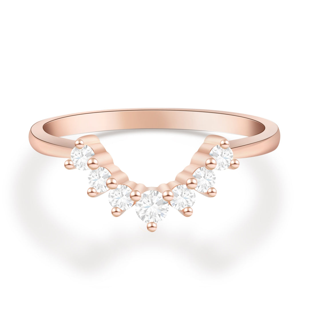 Dainty Half Eternity Curved Wedding Ring