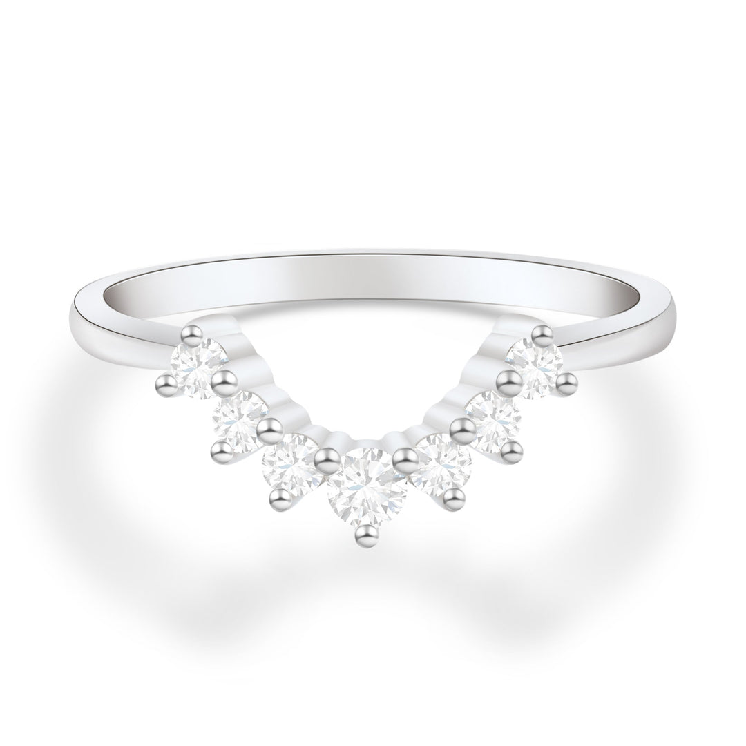 Dainty Half Eternity Curved Wedding Ring