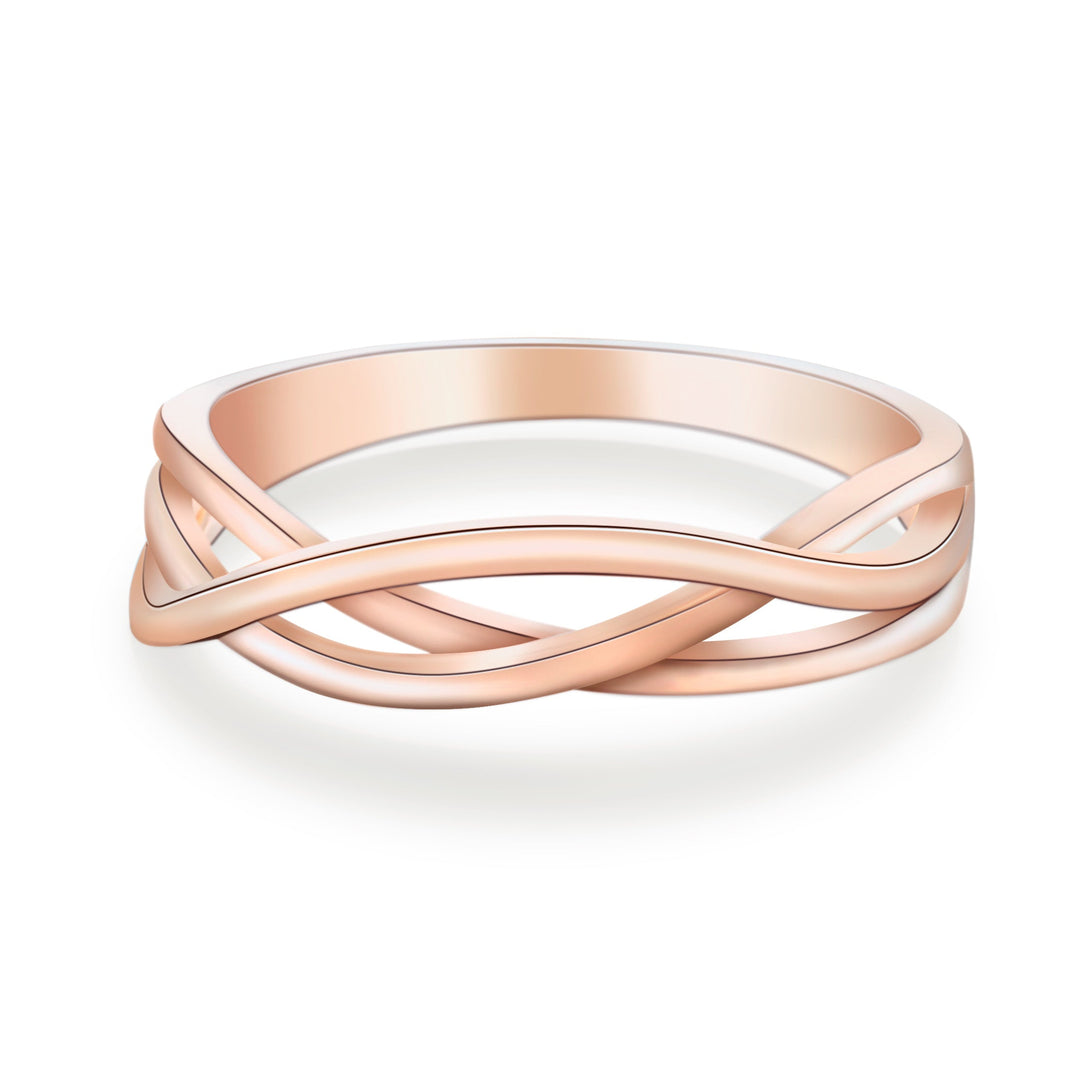 Delicate Multi Layer Crossover Wedding Band