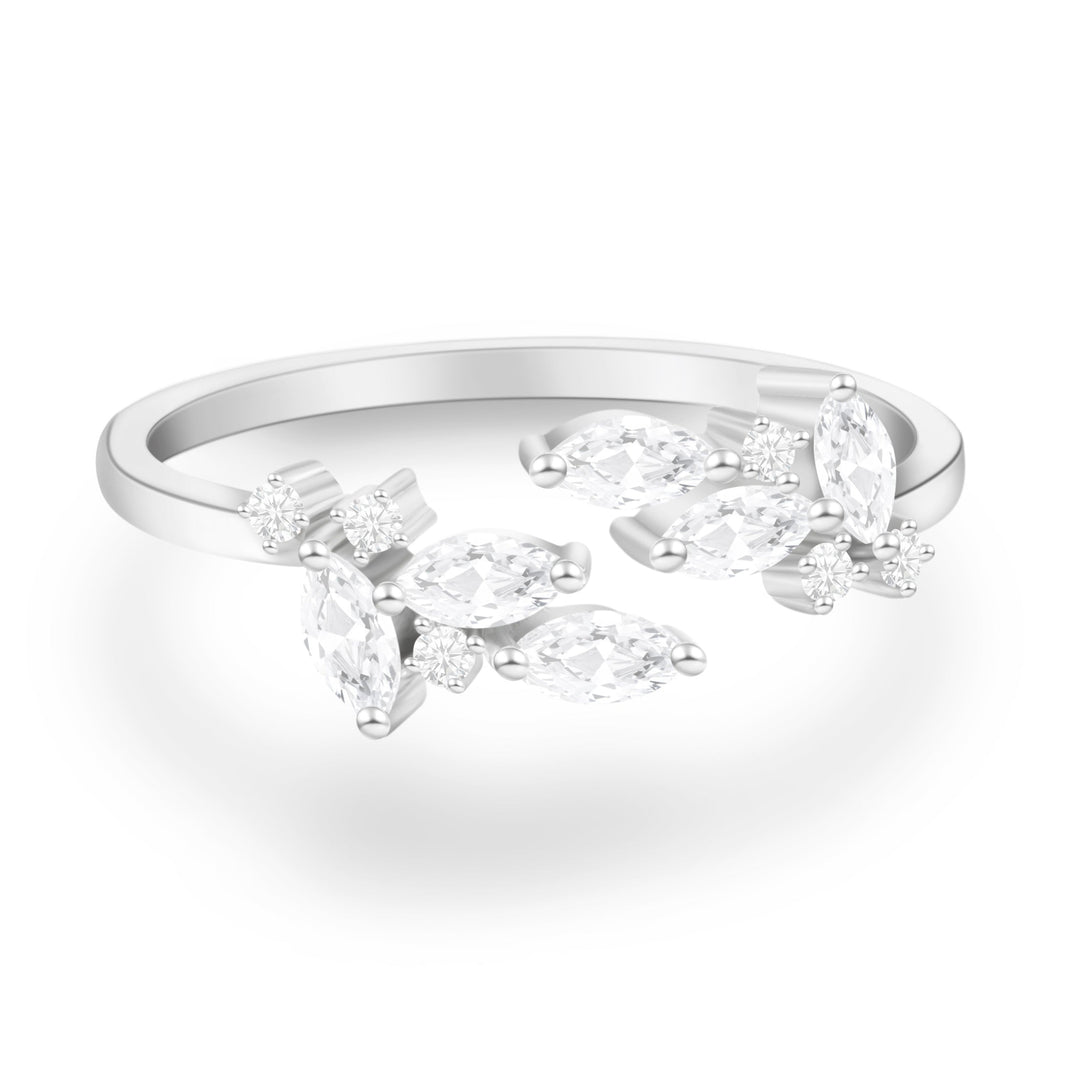 Nature Inspired Leaf Shape Open Wedding Ring