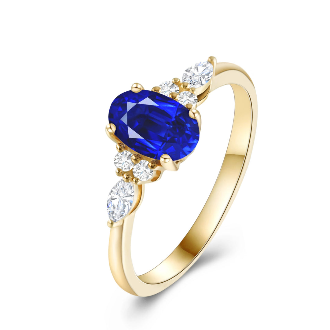 Oval Cut  Sapphire Engagement Ring