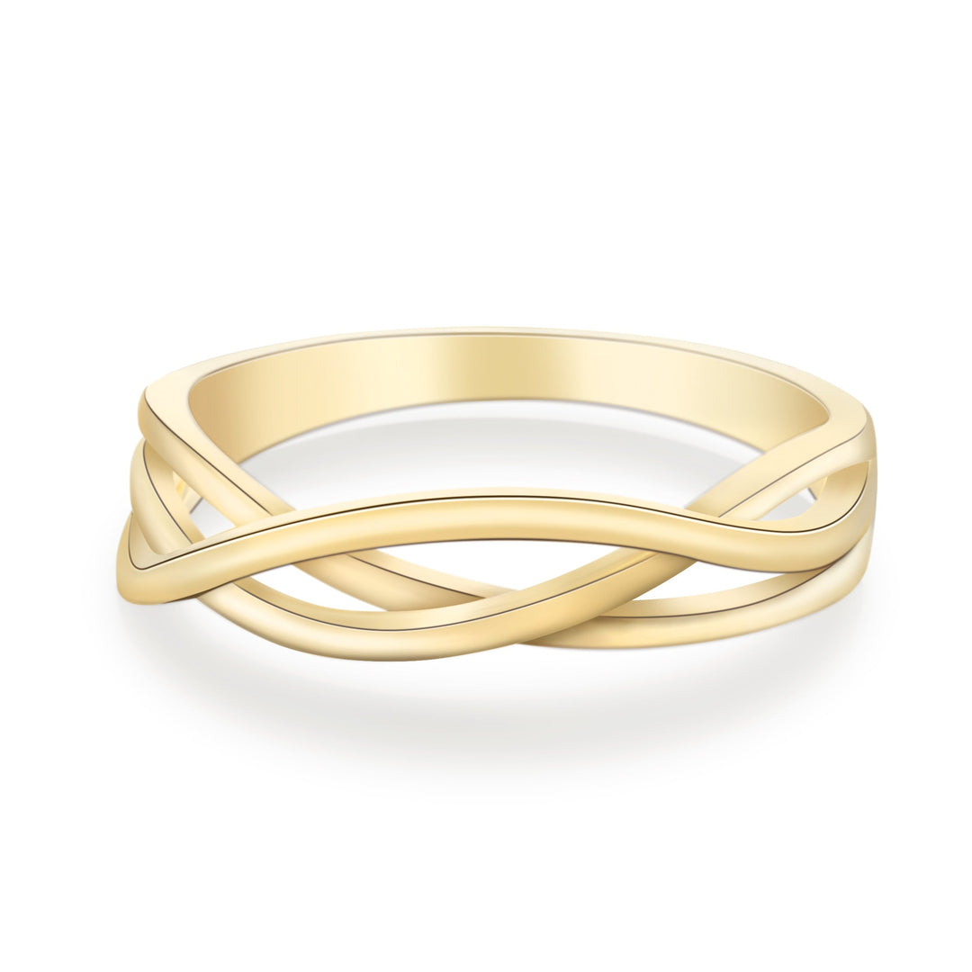 Delicate Multi Layer Crossover Wedding Band