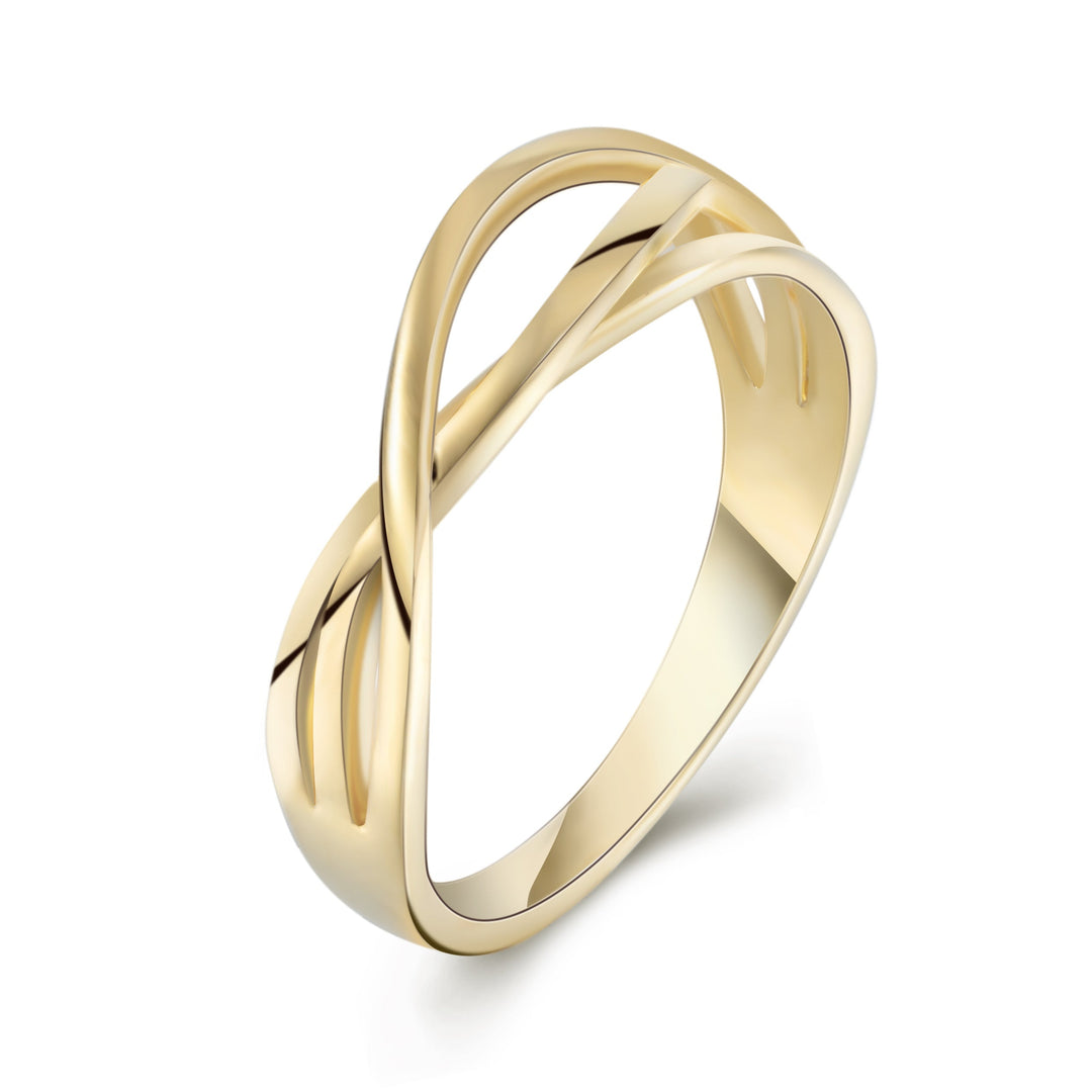 Delicate Multi Layer Crossover Wedding Band