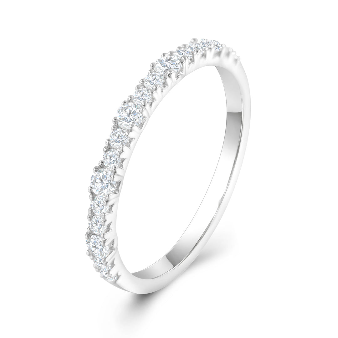 Delicate Multi Size Half Eternity Wedding Ring