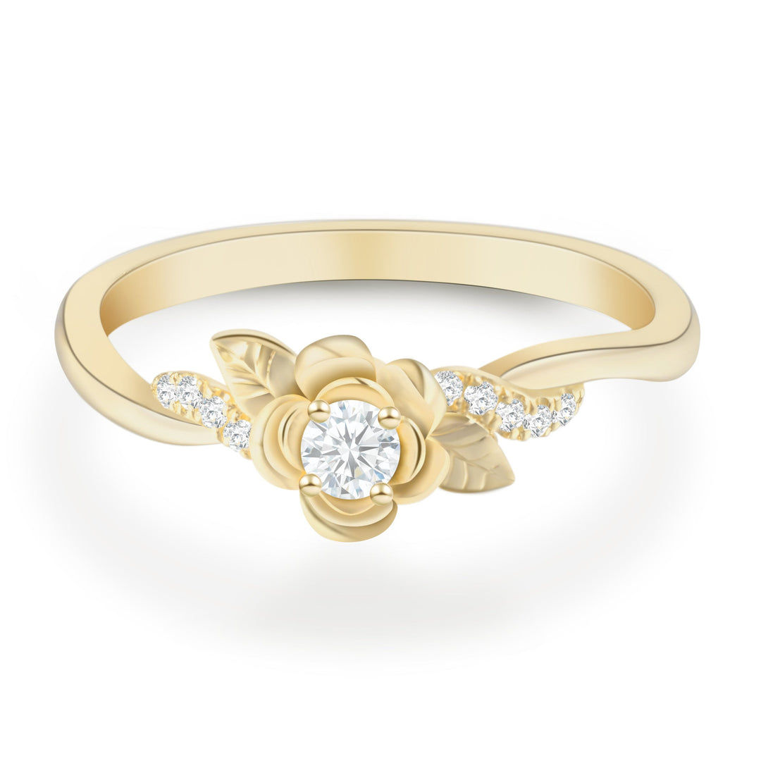 Nature Inspired Flower Shape Engagement Ring