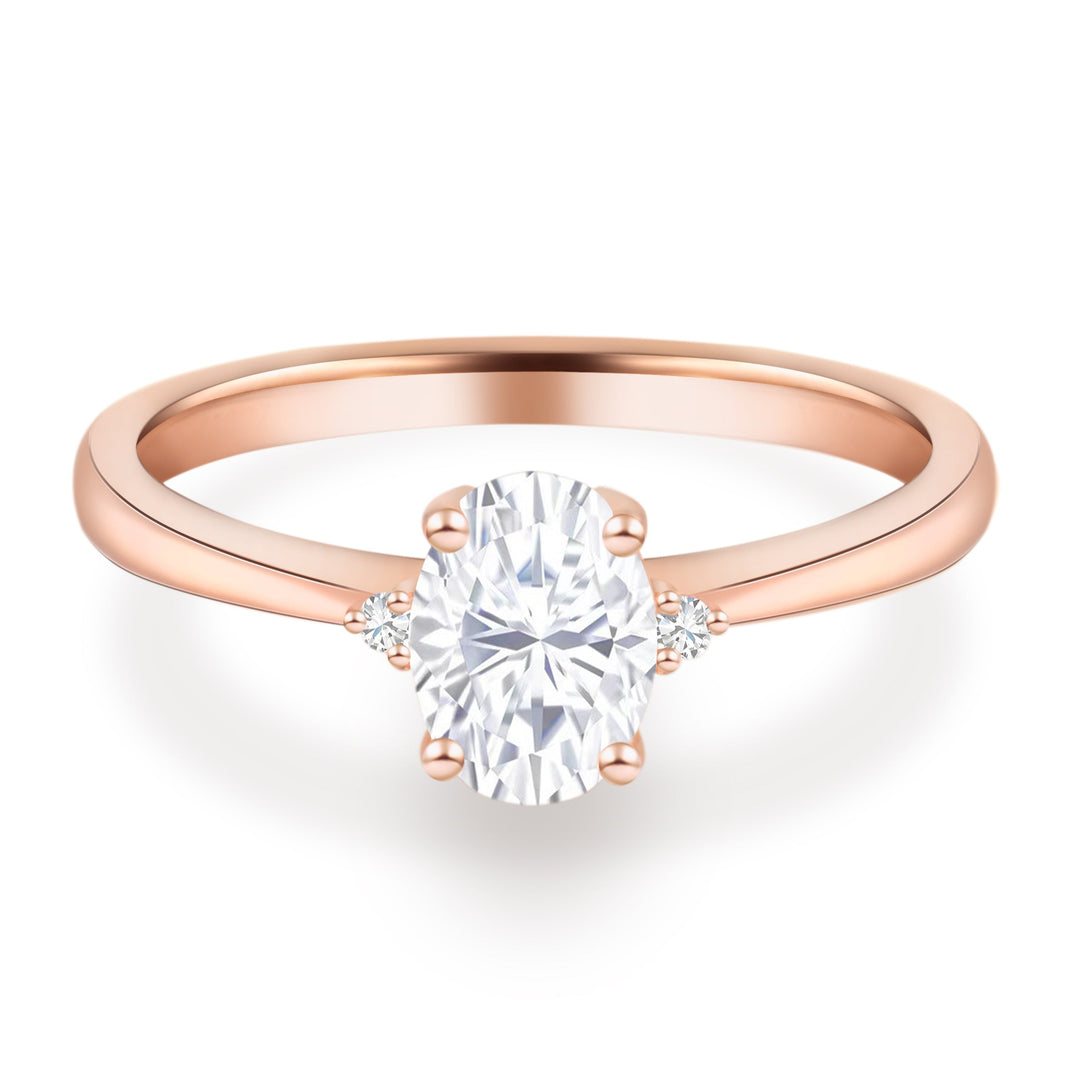 Delicate Oval Cut Engagement Ring Set