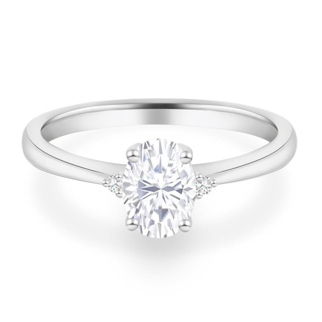 Delicate Oval Cut Engagement Ring Set