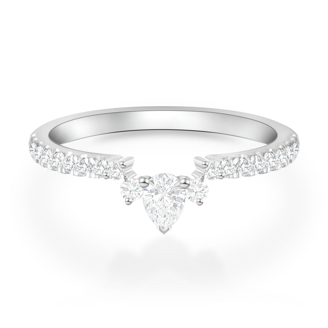 Pear Cut Pave Setting Wedding Ring