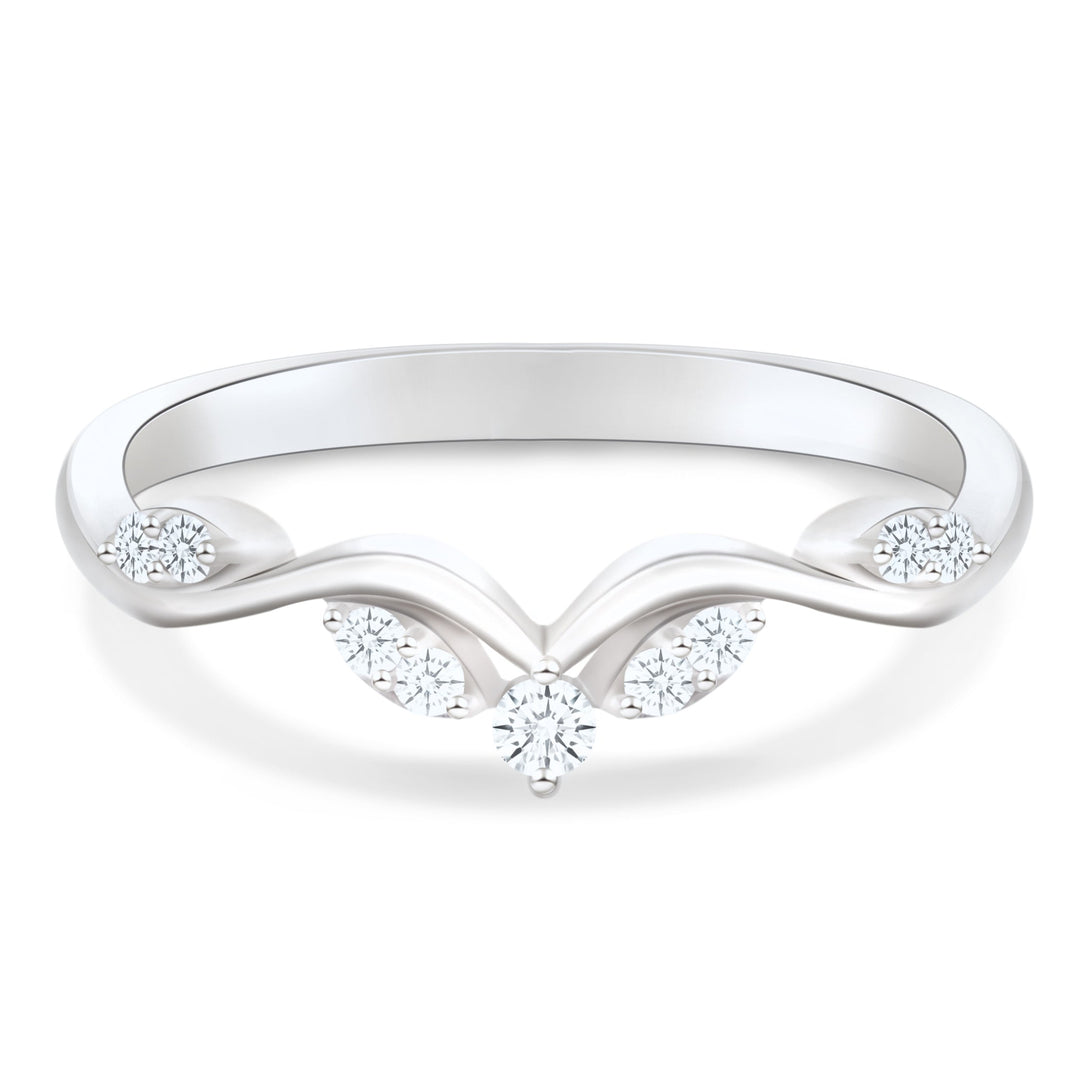 Chevron Half Eternity Wedding Ring