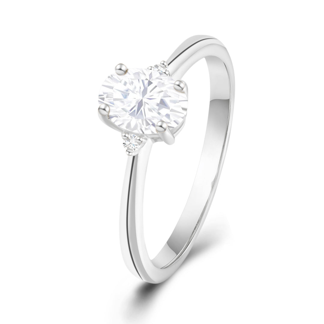 Delicate Oval Cut Engagement Ring Set