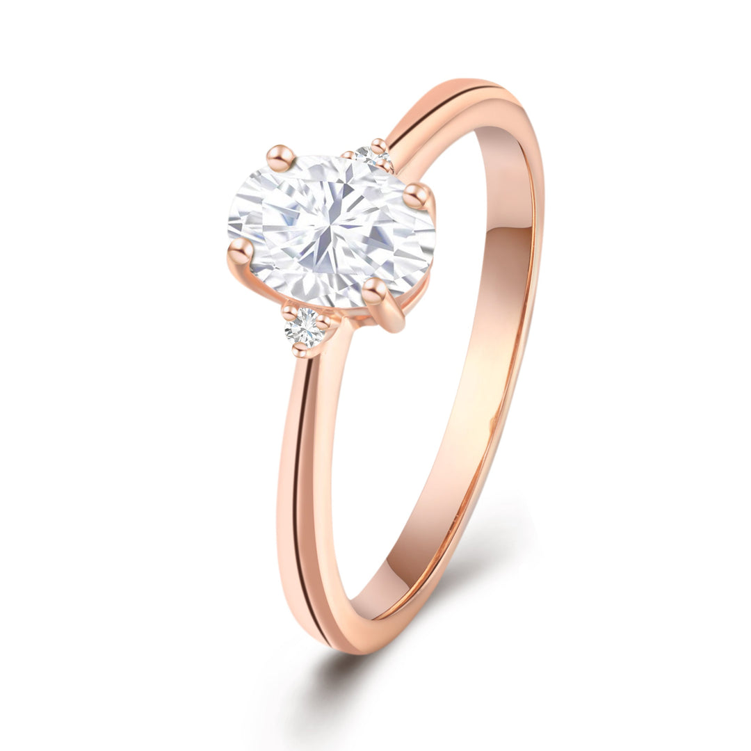 Delicate Oval Cut Engagement Ring Set